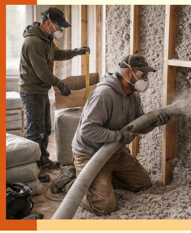 Утепление таунхауса эковатой в Котласе для максимально теплых стен