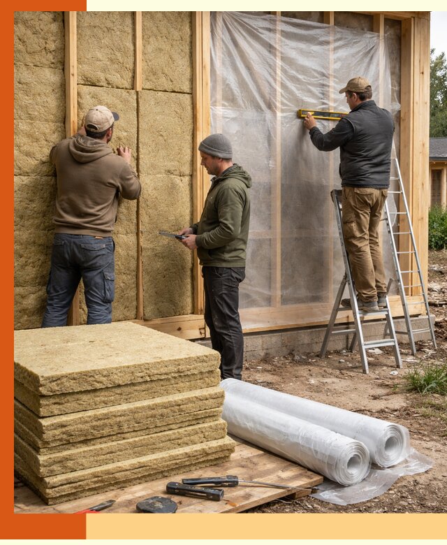 Утепление каркасного дома в Котласе под ключ с гарантией качества