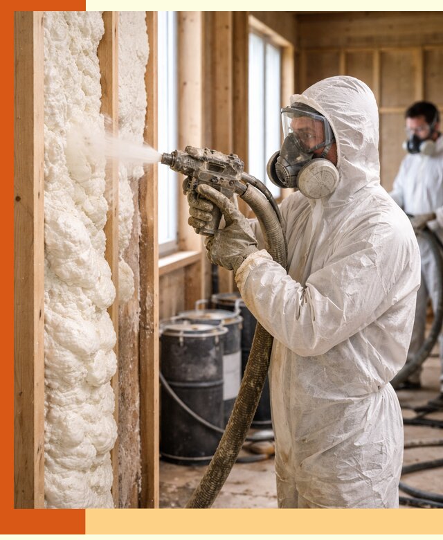 Утепление каркасного дома пенополиуретаном в Котласе