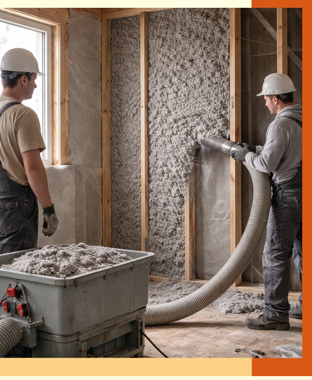 Утепление каркасного дома эковатой в Котласе от 1865 руб. | ТепломастерКтл