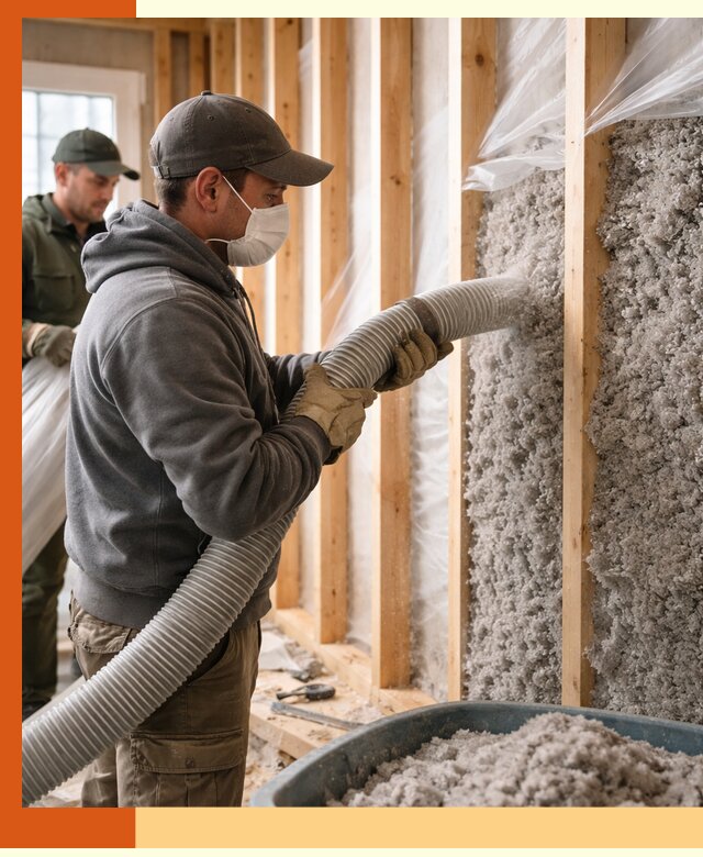 Утепление каркасного дома эковатой в Котласе — качественно и надолго