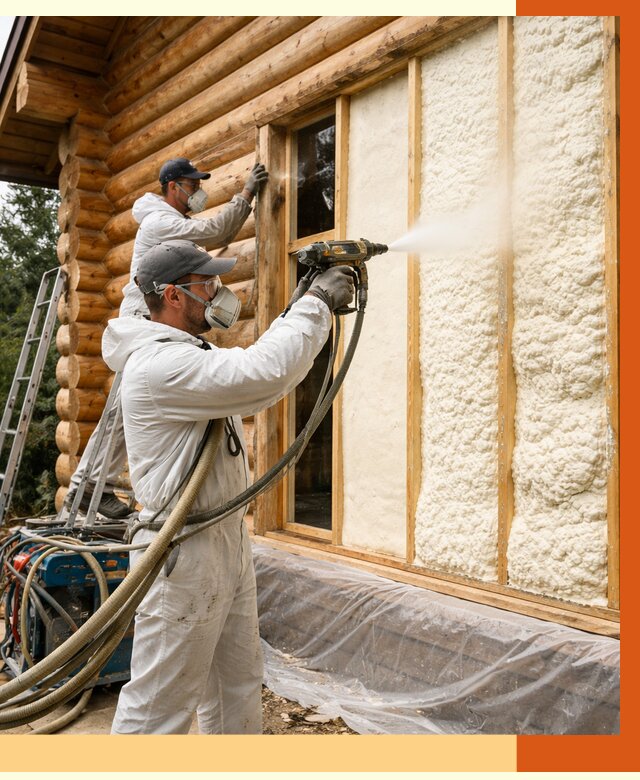 Утепление деревянного дома ППУ в Котласе от 4352 руб/м2 | ТепломастерКтл — под ключ