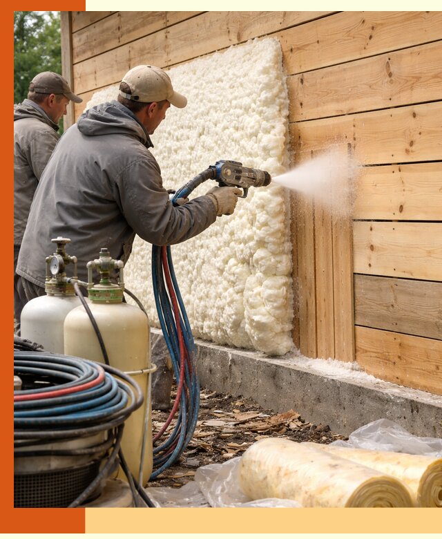 Утепление деревянного дома пенополиуретаном в Котласе