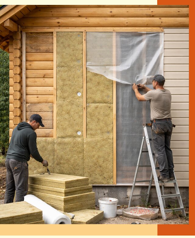 Утепление дома из бруса в Котласе от 3886 руб./м2 — работы под ключ | ТепломастерКтл