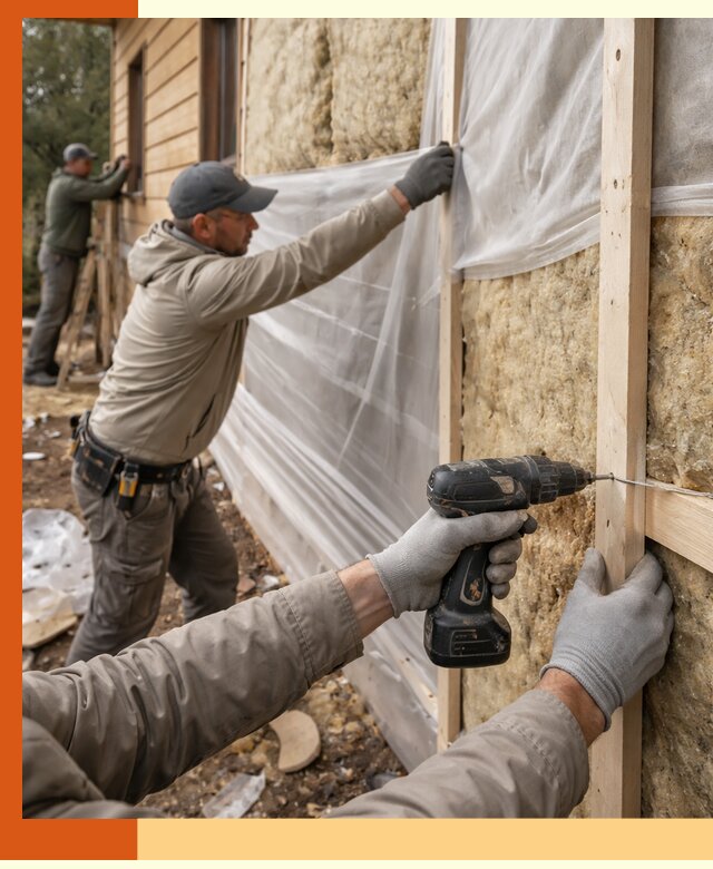 Утепление дома из бруса в Котласе качественно и долговечно