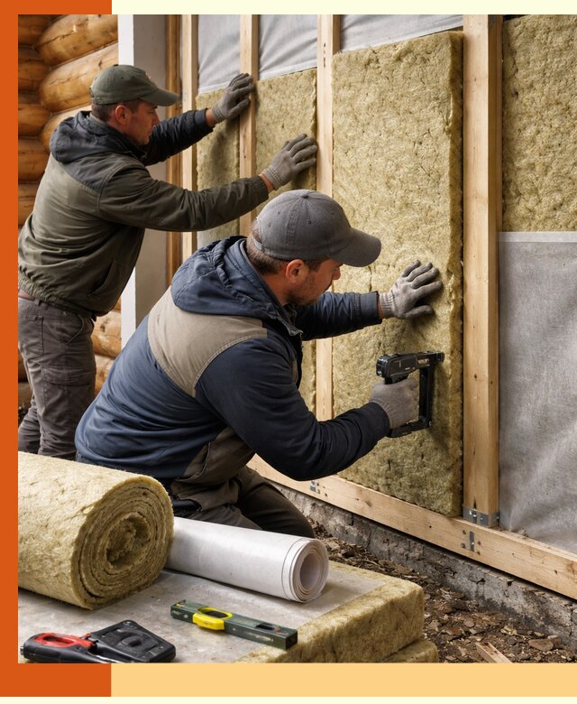 Утепление бревенчатого дома под ключ в Котласе