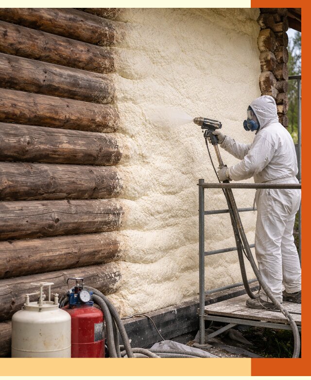 Утепление бревенчатого дома ППУ в Котласе под ключ от 6477 руб. | ТепломастерКтл