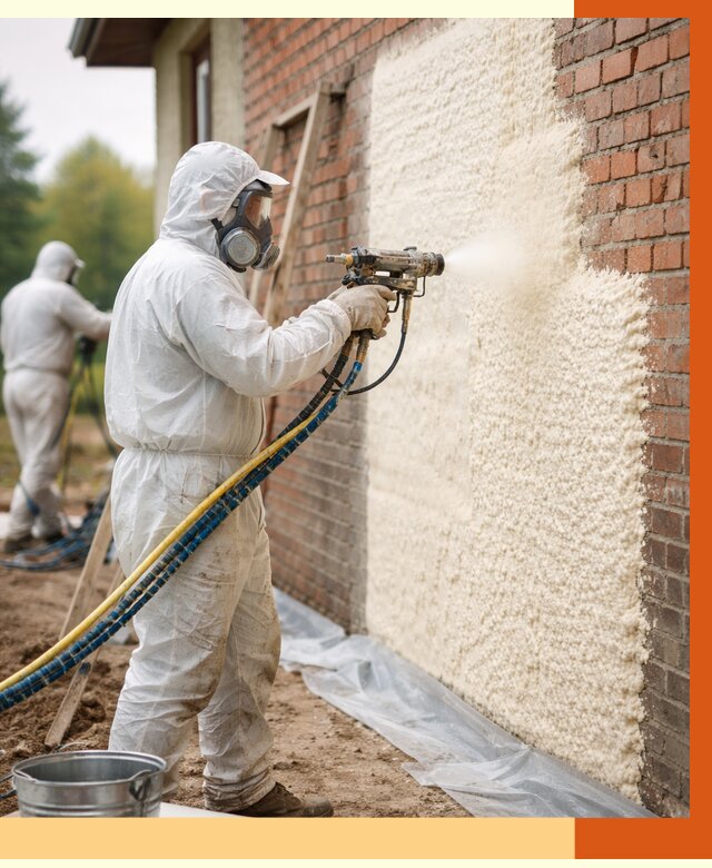 Утепление кирпичного дома ППУ в Котласе под ключ от 6736 руб. | ТепломастерКтл