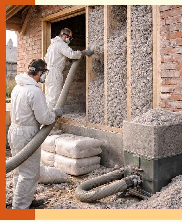 Утепление кирпичного дома эковатой в Котласе