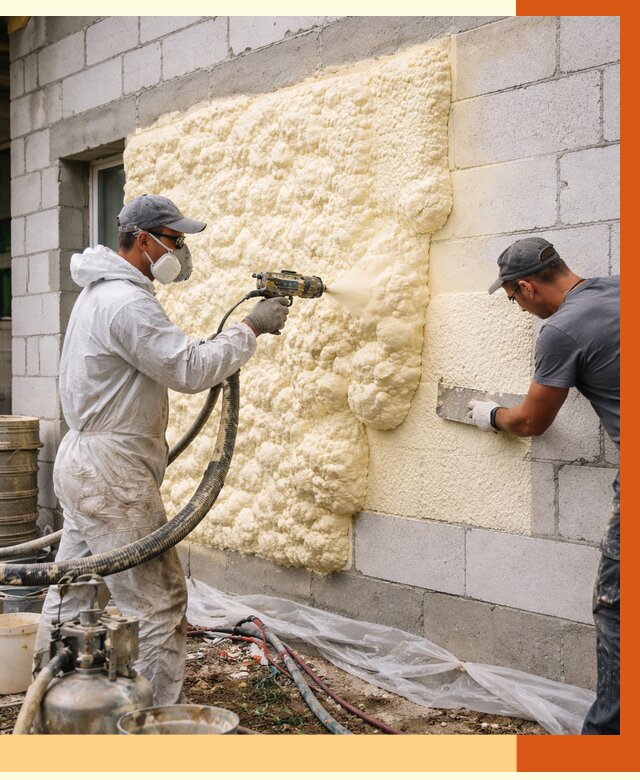 Утепление дома из газобетона ППУ в Котласе от 4974 руб./м² под ключ | ТепломастерКтл