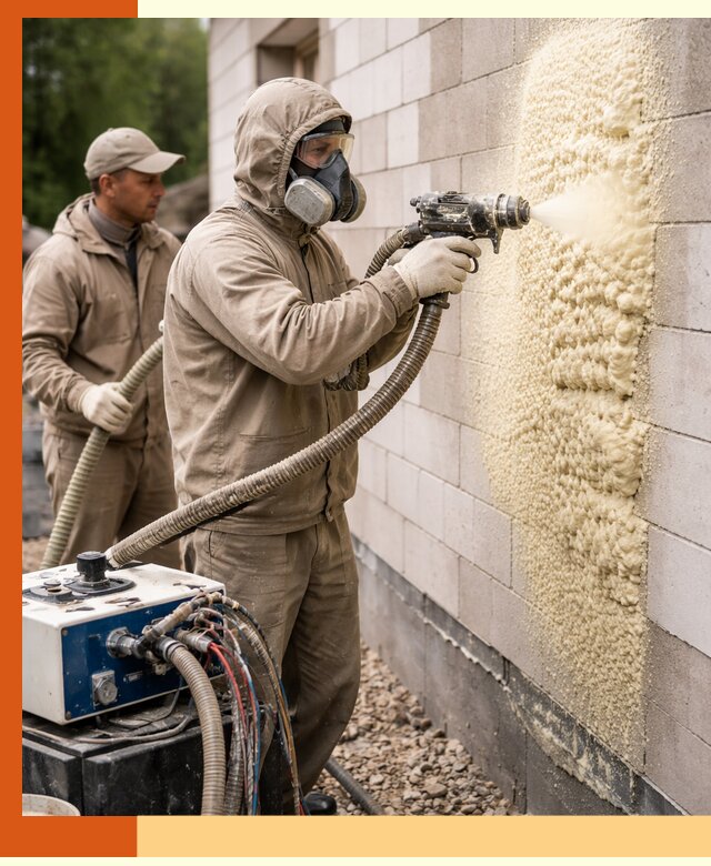 Утепление дома из газобетона ППУ в Котласе — надежная теплоизоляция