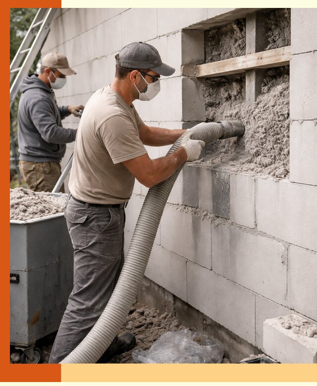 Утепление дома из газобетона эковатой в Котласе