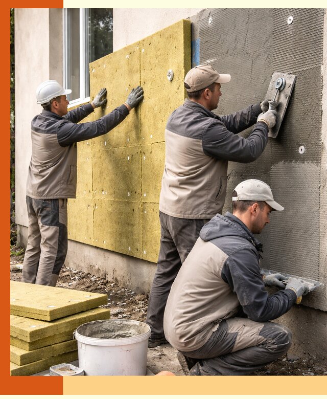 Утепление фасада под штукатурку в Котласе — энергоэффективная технология