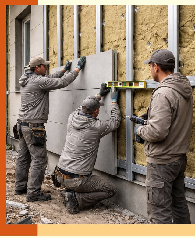 Утепление вентилируемого фасада под ключ в Котласе