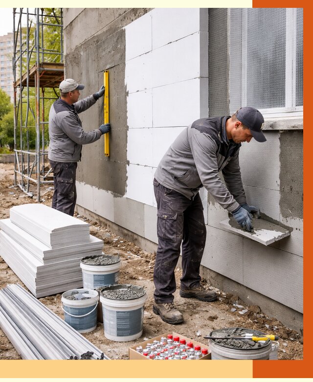 Утепление фасада и стен снаружи в Котласе от 4352 руб. | ТепломастерКтл