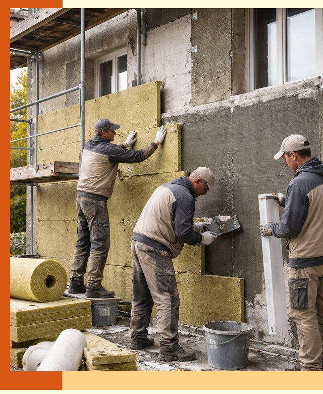 Утепление фасада зданий и домов в Котласе