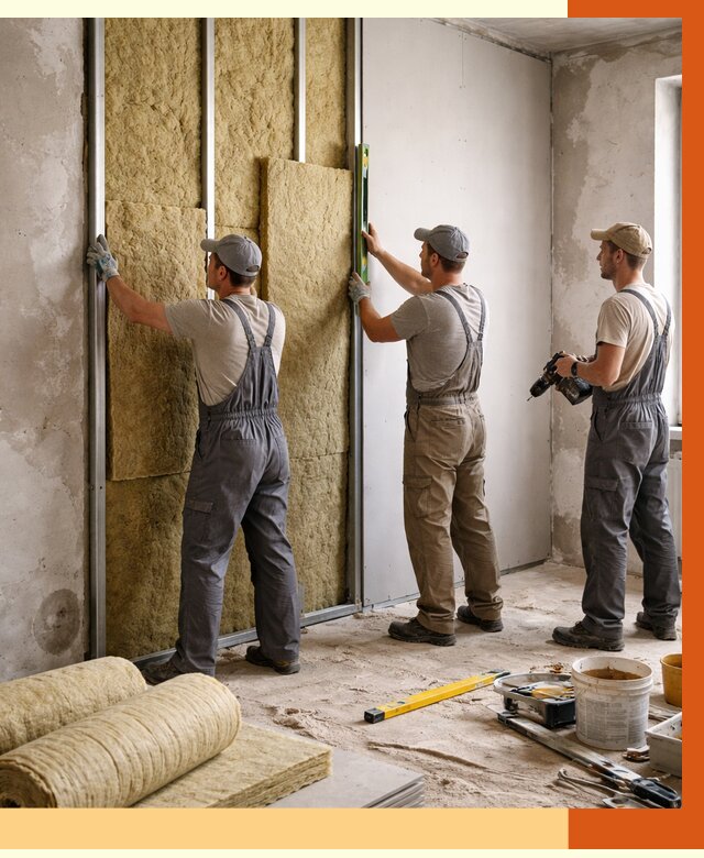 Утепление стен изнутри в Котласе от 2332 руб/м² под ключ | ТепломастерКтл