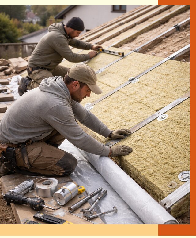 Утепление крыши снаружи в Котласе под ключ от 1244 руб./м2 | ТепломастерКтл