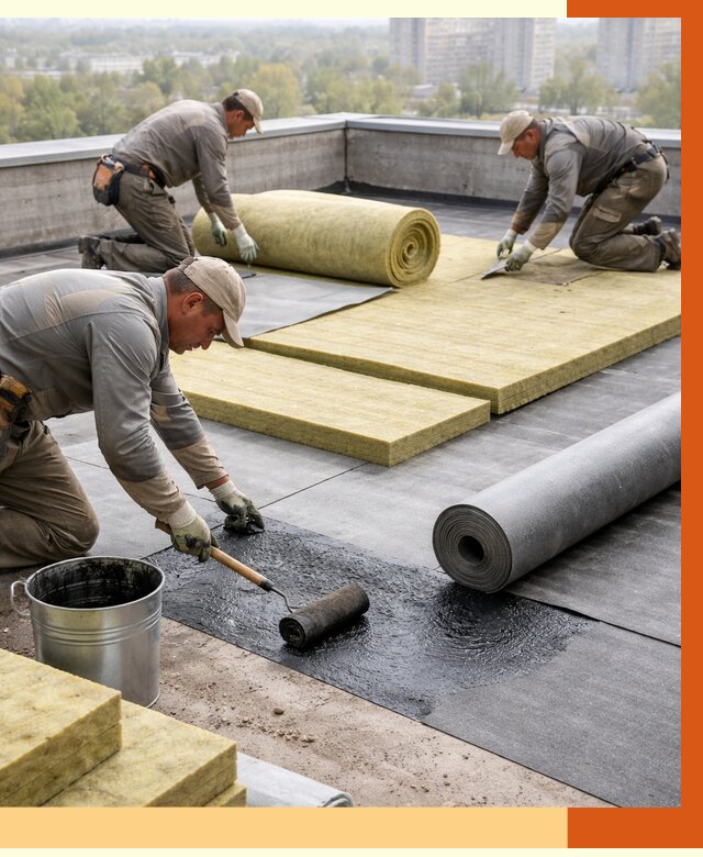 Утепление плоской крыши в Котласе от 7461 руб./м2 под ключ | ТепломастерКтл