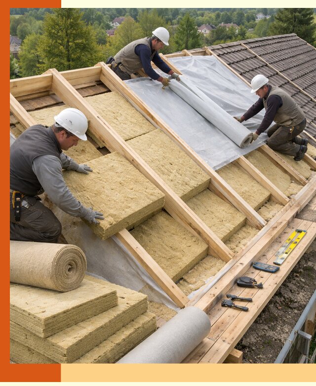 Утепление скатной крыши в Котласе качественно и надёжно