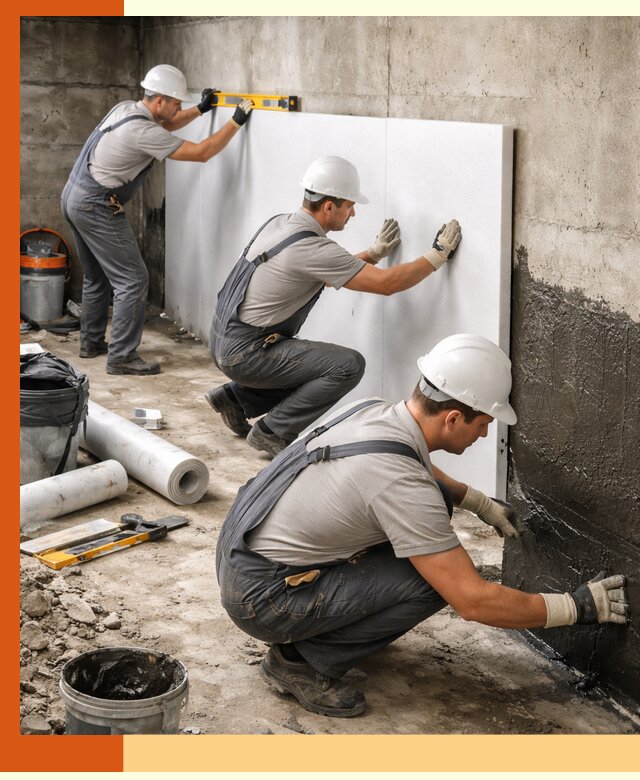 Утепление фундамента изнутри профессионально в Котласе