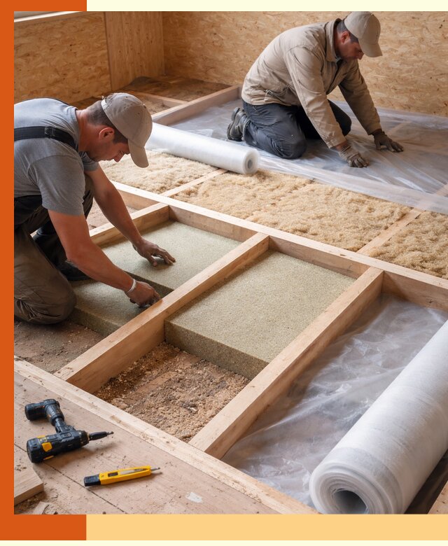 Профессиональное утепление деревянного пола в Котласе