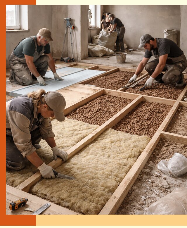 Утепление перекрытий жилых и промышленных зданий в Котласе