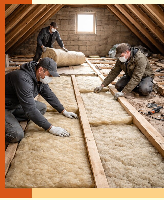 Утепление чердака в Котласе — профессиональная теплоизоляция кровли