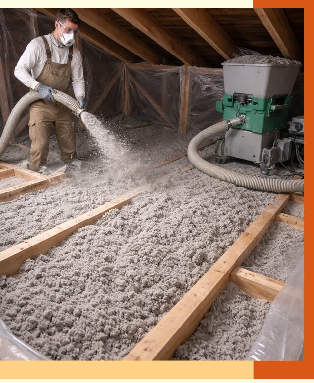 Утепление чердака эковатой в Котласе от 1503 руб/м2 — заказать у ТепломастерКтл