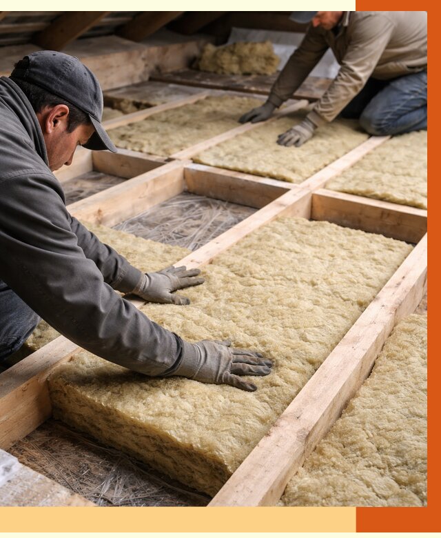 Утепление чердака минватой в Котласе от 3627 руб/м2 под ключ | ТепломастерКтл