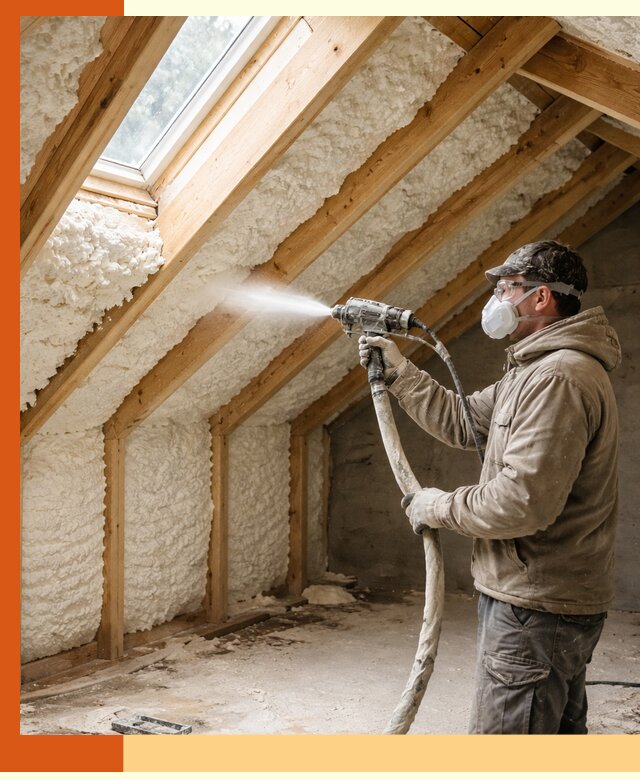 Утепление мансарды ППУ в Котласе быстро и надежно