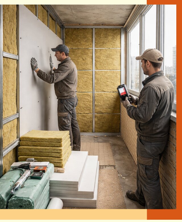 Утепление балкона в Котласе от 4663 руб. под ключ | ТепломастерКтл