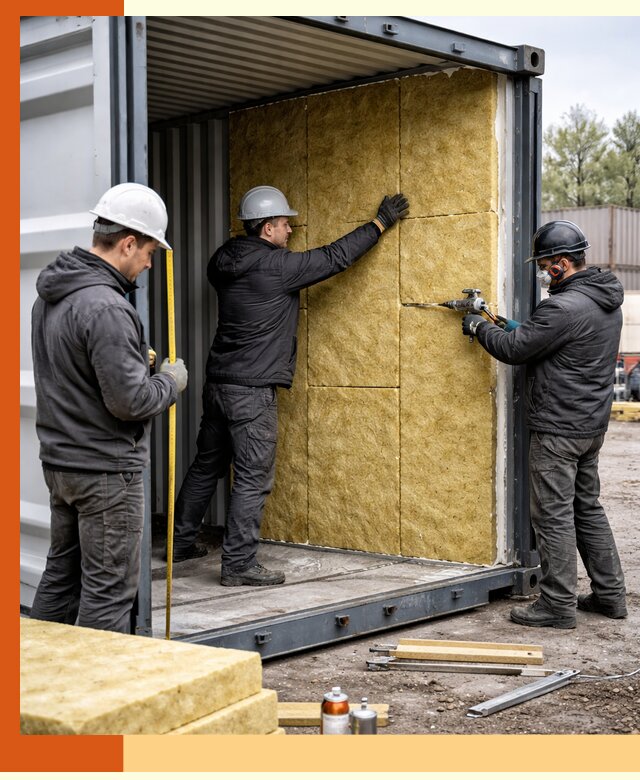 Утепление морского контейнера в Котласе: надежная теплоизоляция и защита