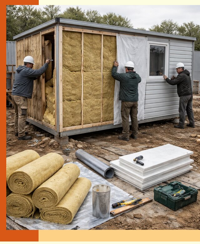 Утепление строительной бытовки под ключ в Котласе для любых условий