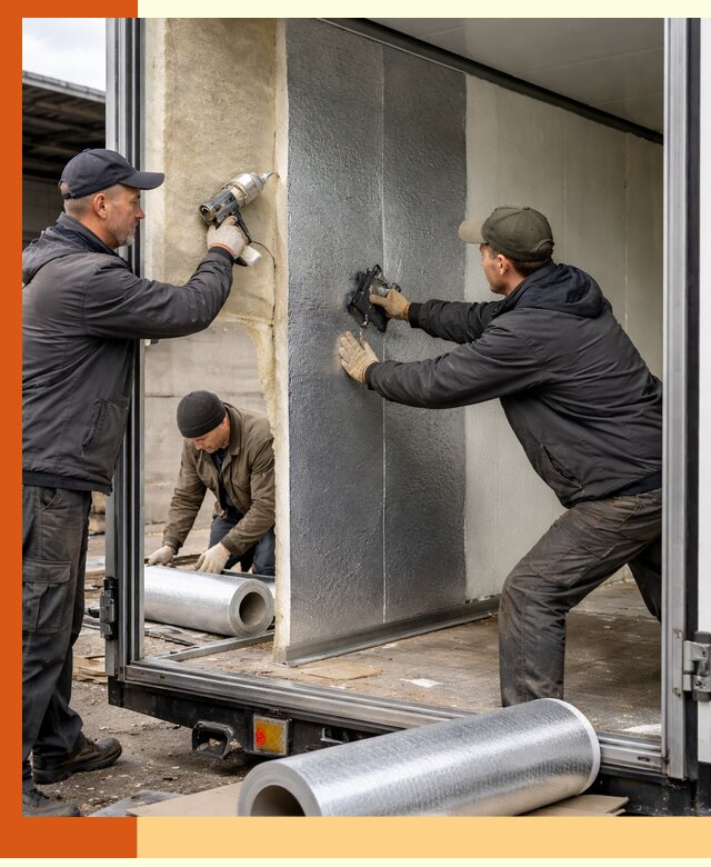 Утепление холодильного кузова в Котласе — монтаж и теплоизоляция