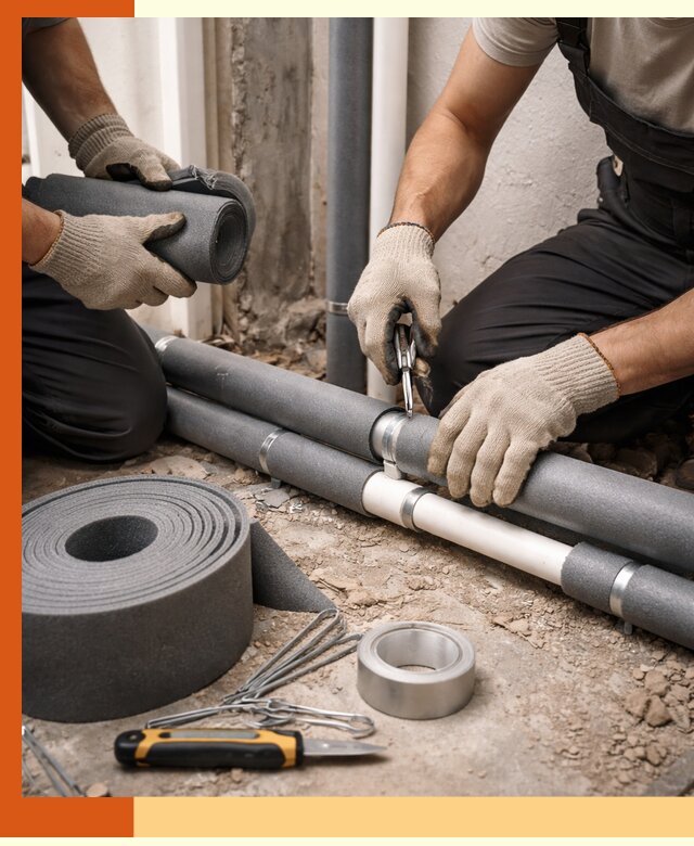 Утепление труб водоснабжения в Котласе — монтаж и защита сети