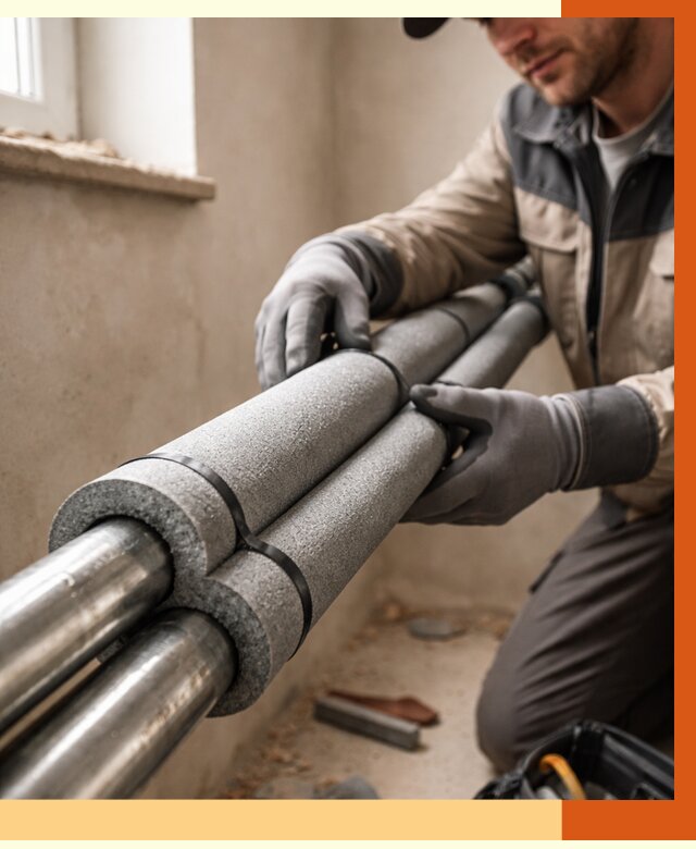 Утепление труб отопления в Котласе от 2953 руб. за м² — услуги под ключ | ТепломастерКтл