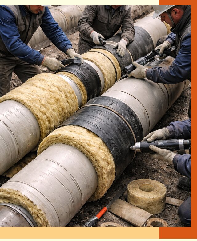 Утепление трубопровода в Котласе под ключ от 1917 руб. — надежно и выгодно | ТепломастерКтл