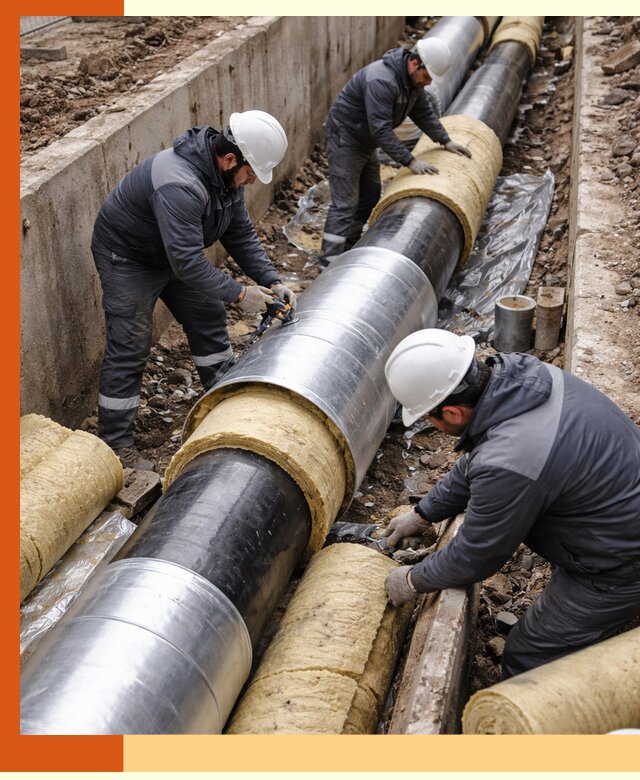 Утепление теплотрассы в Котласе: утеплительные работы и материалы