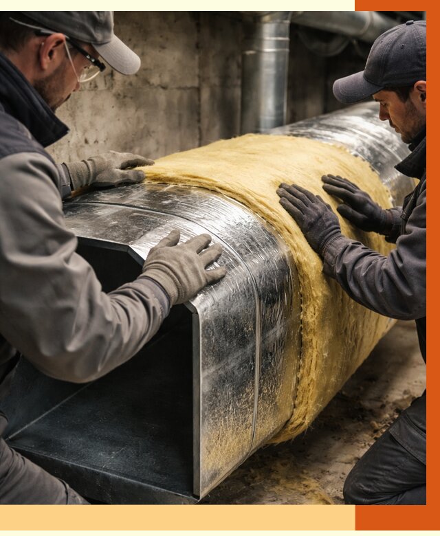 Утепление воздуховодов в Котласе от 4352 руб. — теплоизоляция вентиляции | ТепломастерКтл