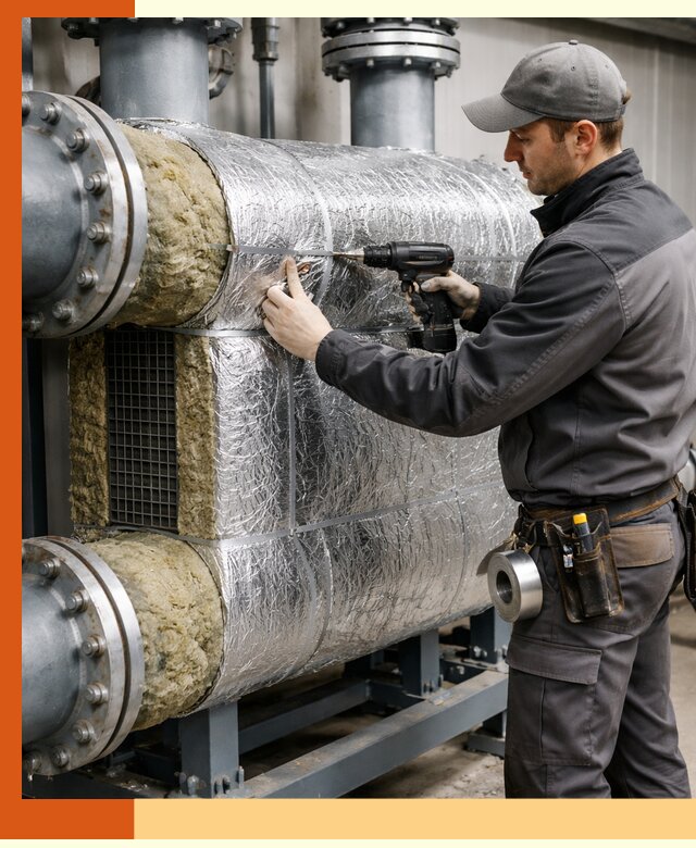 Утепление теплообменника в Котласе — профессиональная теплоизоляция оборудования