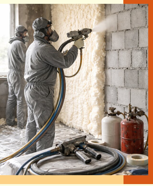 Утепление блочной стены ППУ в Котласе от 4404 руб./м² — ТепломастерКтл