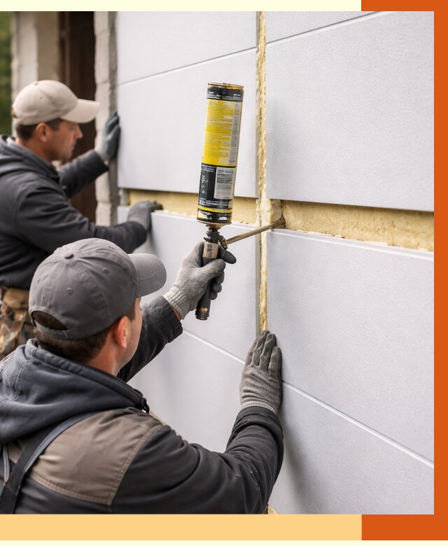 Утепление сэндвич панелей ППУ в Котласе от 4352 руб. за м2 | ТепломастерКтл