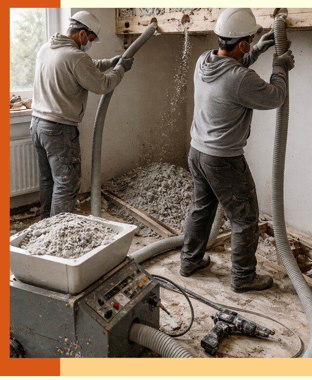 Заполнение пустот перекрытий пеной и наполнителями в Котласе