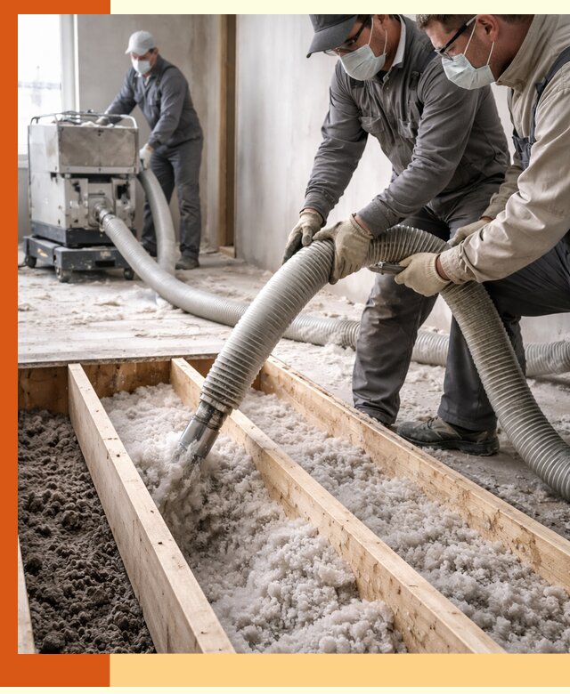 Заполнение полостей межэтажного перекрытия в Котласе эффективно и герметично