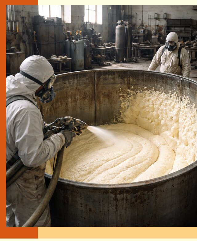 Заливка ппу в емкости с полной изоляцией и герметизацией в Котласе