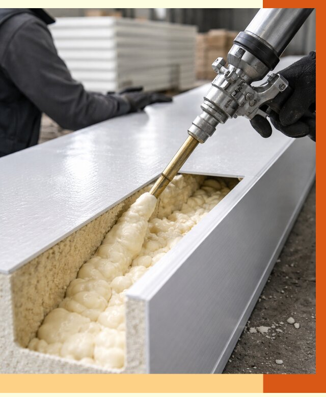 Заполнение пустот холодильных панелей в Котласе от 7772 руб. | ТепломастерКтл