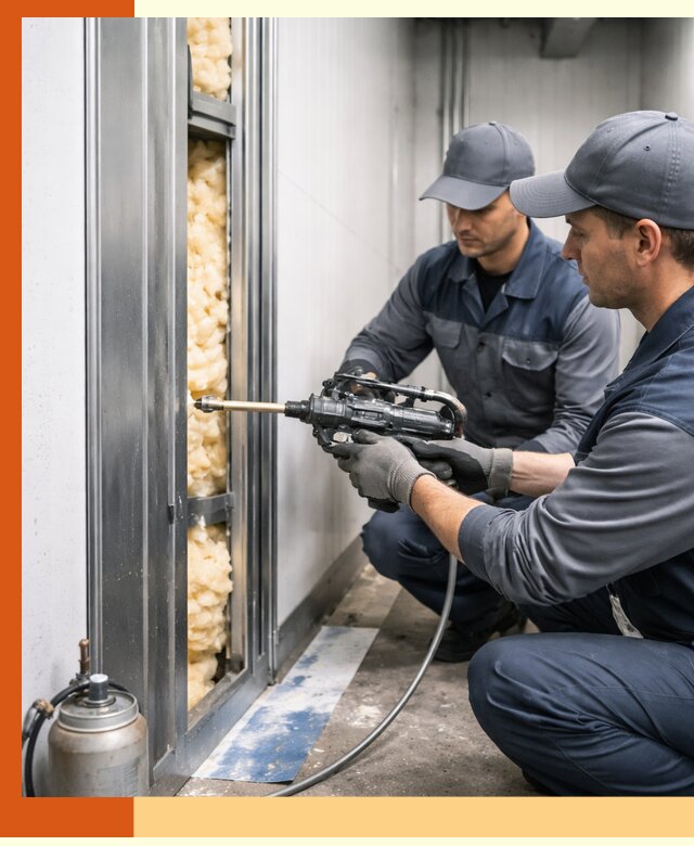 Заполнение пустот холодильных панелей в Котласе специализированной пеной