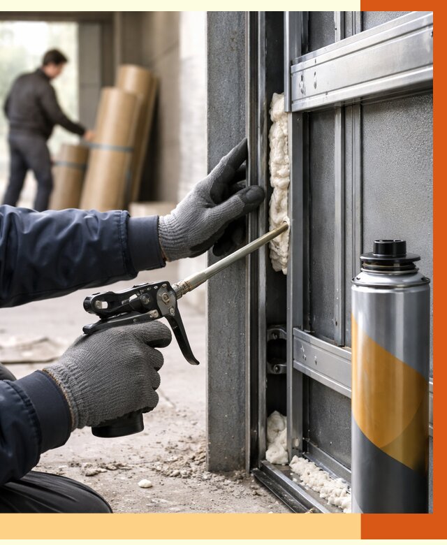 Заполнение пустот ворот в Котласе от 4663 руб. — заливка ППУ, утепление под ключ | ТепломастерКтл