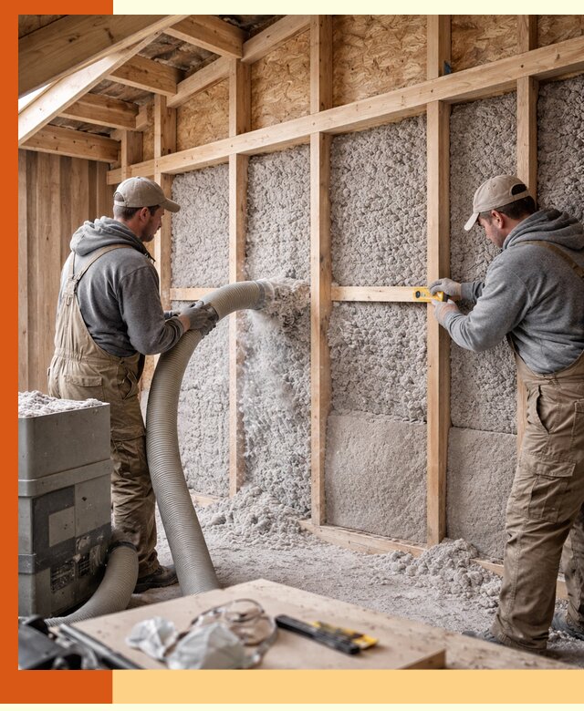 Утепление эковатой стен, потолков и перекрытий в Котласе